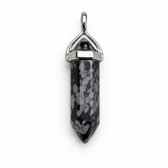 Snowflake Obsidian Point Pendant