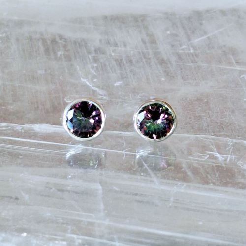 Mystic Topaz Stud Earrings 8mm