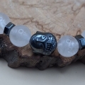 Clear Quartz Hematite buddha Bracelet 8mm1