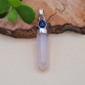 Rose Quartz and Kyanite Sterling Silver pendant